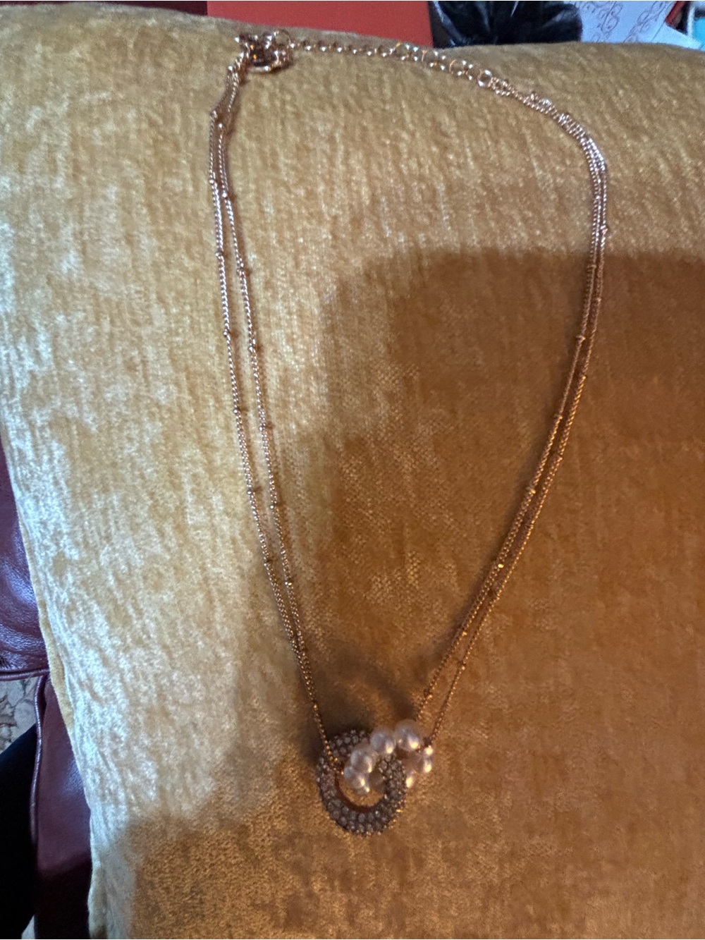 Park Lane Gold-Tone Pearl & Crystal Loop Necklace
